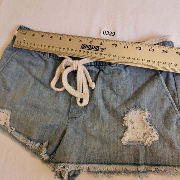 Aerie Women Summer Jean Shorts Frayed Denim size S, Blue - Picture 2 of 10